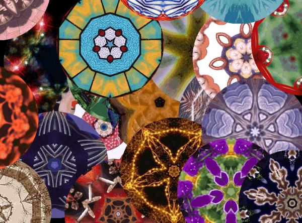 Collage of kaleidoscope images